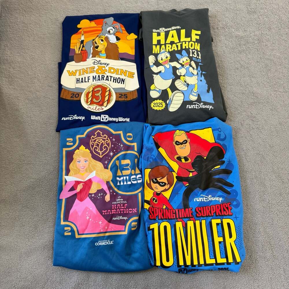 Lot of 4 runDisney 2025 Marathon Weekend Performance Shirts